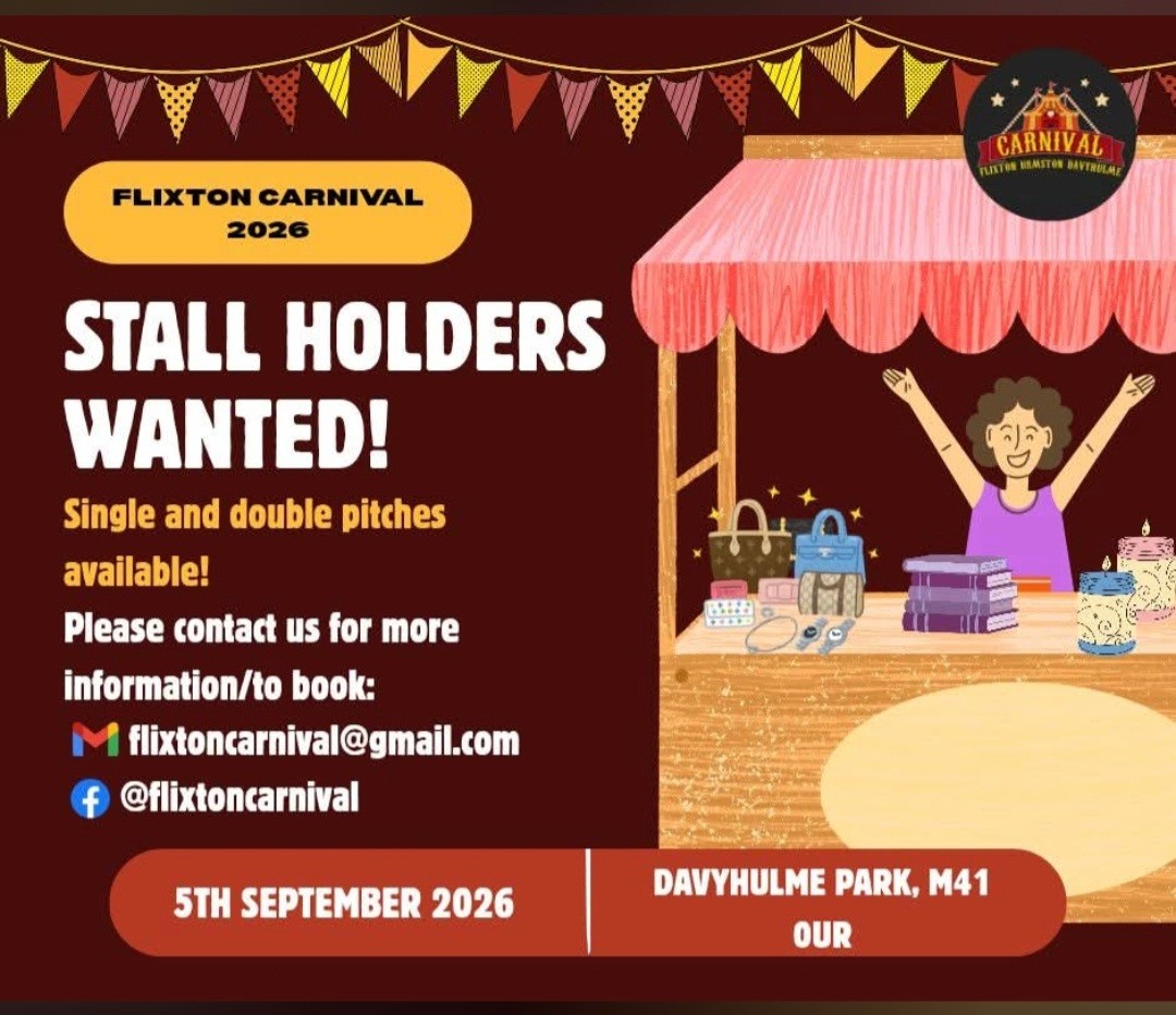 FLIXTON CARNIVAL 2026 - STALL HOLDERS WANTED! - Single and double pitches available! - Please contact us for more information/to book: flixtoncarnival@gmail.com or @flixtoncarnival on Facebook - 5TH SEPTEMBER 2026 - DAVYHULME PARK, M41 OUR
